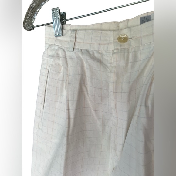 Vintage wide leg white and pastel trouser pants - Picture 2 of 4